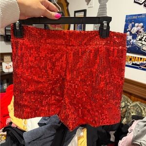 Sequin Red Women's Shorts